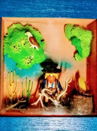 Cadre Playmobil western, personnalisable, cowboy