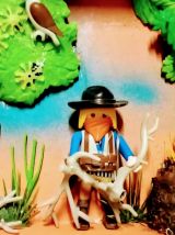 Cadre Playmobil western, personnalisable, cowboy