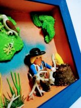 Cadre Playmobil western, personnalisable, cowboy