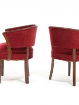 Fritz Hansen - Deux fauteuils en hêtre teinté de 