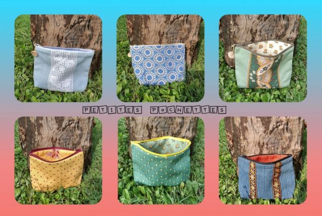 Pochettes Tissu / Jean issu de matériaux de récup'