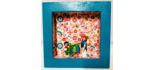 Cadre Playmobil turquoise, personnalisable, cadeau