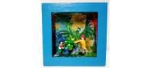 Cadre Playmobil bleu, personnalisable, plante