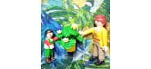 Cadre Playmobil bleu, personnalisable, plante