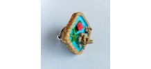 Bague jardin aquatique, lotus rose, étoile de mer