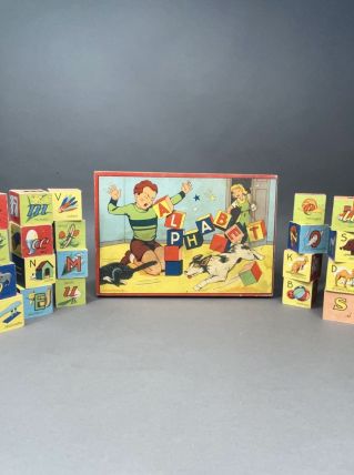 Ancien jeu de cubes alphabet