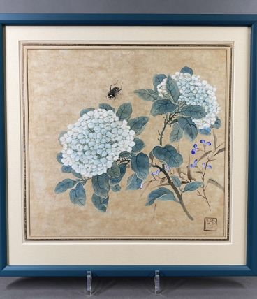 Estampe floral chinoise époque Quing 