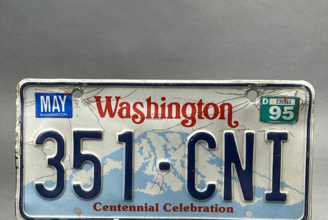 ancienne plaque d'immatriculation Washington