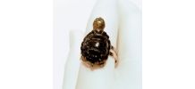 Bague réglable petite tortue de jardin, pour tous