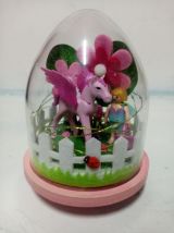 Lampe Playmobil veilleuse rose, licorne et fillette