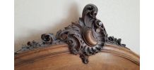 lit ancien  bois placage acajou