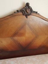 lit ancien  bois placage acajou