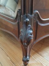 lit ancien  bois placage acajou
