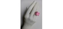 Bague Lego rose, réglable argentée, pour tous
