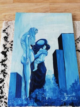 Tableau signé toile Art huile sur toile 