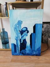 Tableau signé toile Art huile sur toile 
