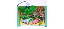 Lampe de chevet dinosaure, paysage jurassique