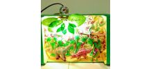 Lampe de chevet dinosaure, paysage jurassique