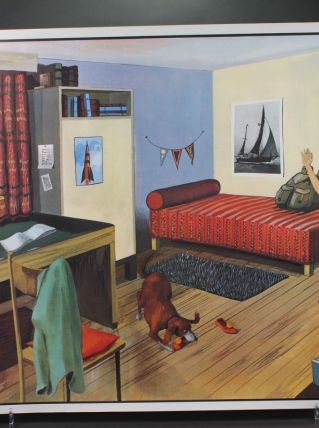 Ancienne affiche scolaire: Le cirque, la chambre d'enfant