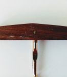 Ancien tire bouchon, bois de noyer, vis sans fin 