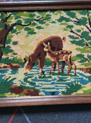 Encadrement bois sur toile canevas