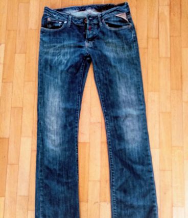 Jeans Replay droit, femme, M, 29/32, denim