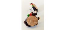 Boutons de manchette souche d'arbre, champignons