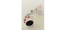 Boutons de manchette tasse de café blanche 