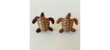 Boutons de manchette tortue tropicale, aquatique