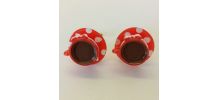 Boutons de manchette tasses de café rouges