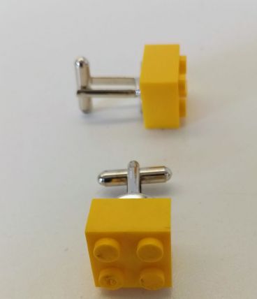 Boutons de manchette Lego®, briques jaunes