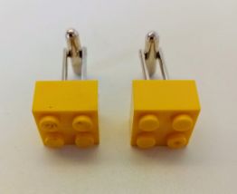 Boutons de manchette Lego®, briques jaunes