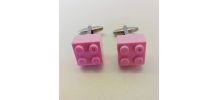 Boutons de manchette Lego®, briques roses