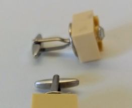 Boutons de manchette Lego®, beiges, Swarovski