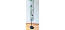 Lampe volière noire, blanche, cage oiseaux, fleurs