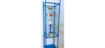 Lampe volière bleue, cage oiseaux, étagères métal