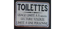 Plaque métal Toilettes