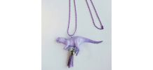 Collier dinosaure parme, Raptor, fille et garçon