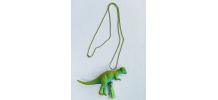 Collier dinosaure vert, Vélociraptor, fille, garçon