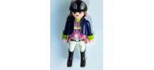 Collier Playmobil, bleu, cavalière, personnalisable