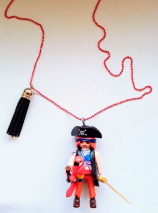 Collier Playmobil pirate, prénom personnalisable
