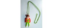 Collier Playmobil, vert, prénom personnalisable