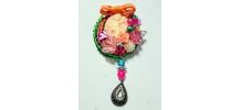 Broche camée kitsch, colorée, pendentif camée
