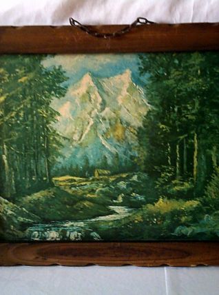 Tableau paysage montagne 