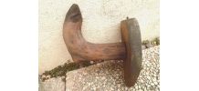 patère en bois sur ecusson,vintage
