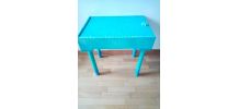 Table basse coulissante, rangement, bleu turquoise