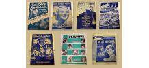 Partitions chansons "années 50-60" collés dans un cahier)