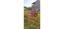  2 fauteuils  rouge 1940 a 60  ossature bois 70xprof53xlarg6