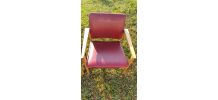  2 fauteuils  rouge 1940 a 60  ossature bois 70xprof53xlarg6