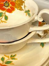Set de 6 tasses et sous tasses en faïence